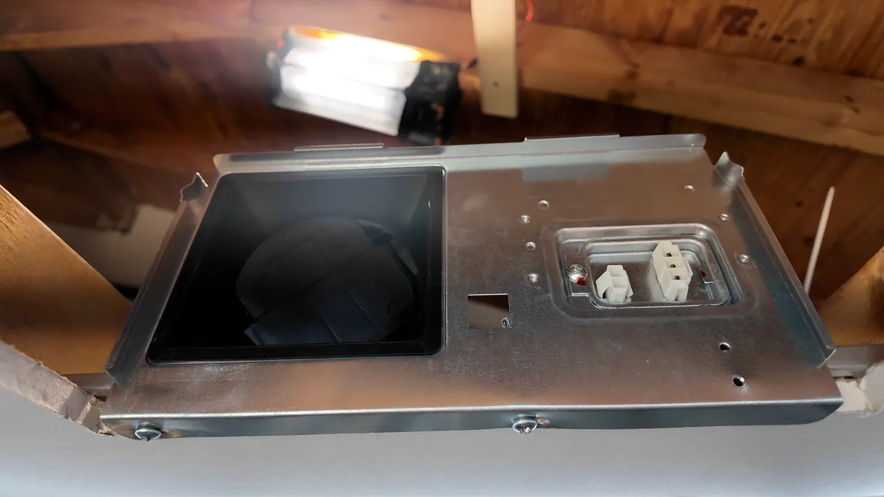 WhisperFit duct and electrical adapter prepared for installation